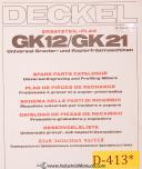 Deckel-Deckel FP3 Universal Milling Boring Spare Parts Manual Year (1980)-FP3-02